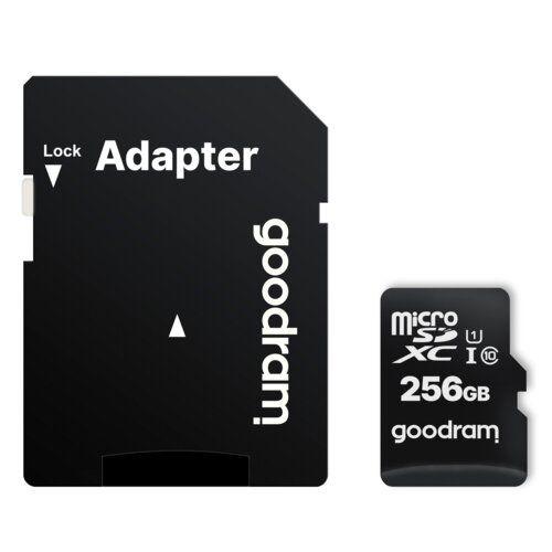Paměťová karta Goodram micro SD 256 GB CL10 UHS I + adaptér