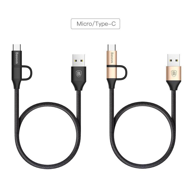 USB kabel Baseus Yiven 2v1 (micro/type-C) 1m černý