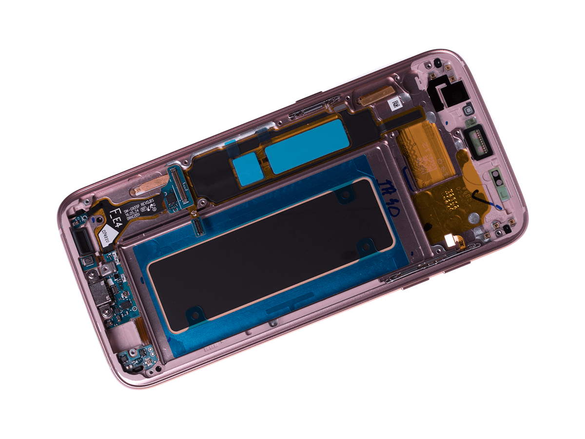 ORYGINALNY Wyświetlacz LCD + ekran dotykowy Samsung SM-G935F Galaxy S7 Edge - różowo - złota