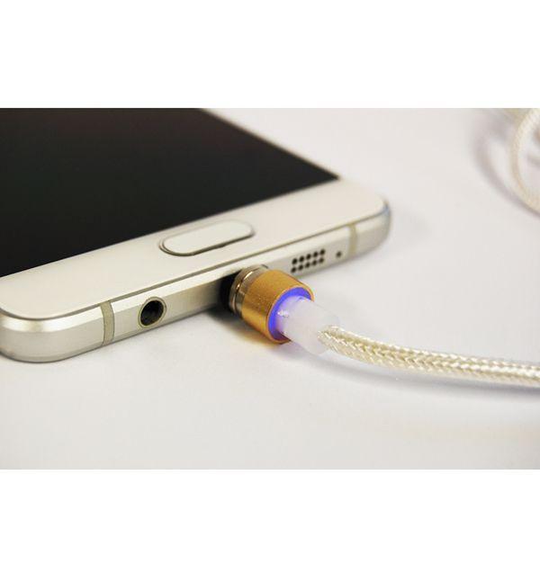 Kabel micro USB magnetyczny biały