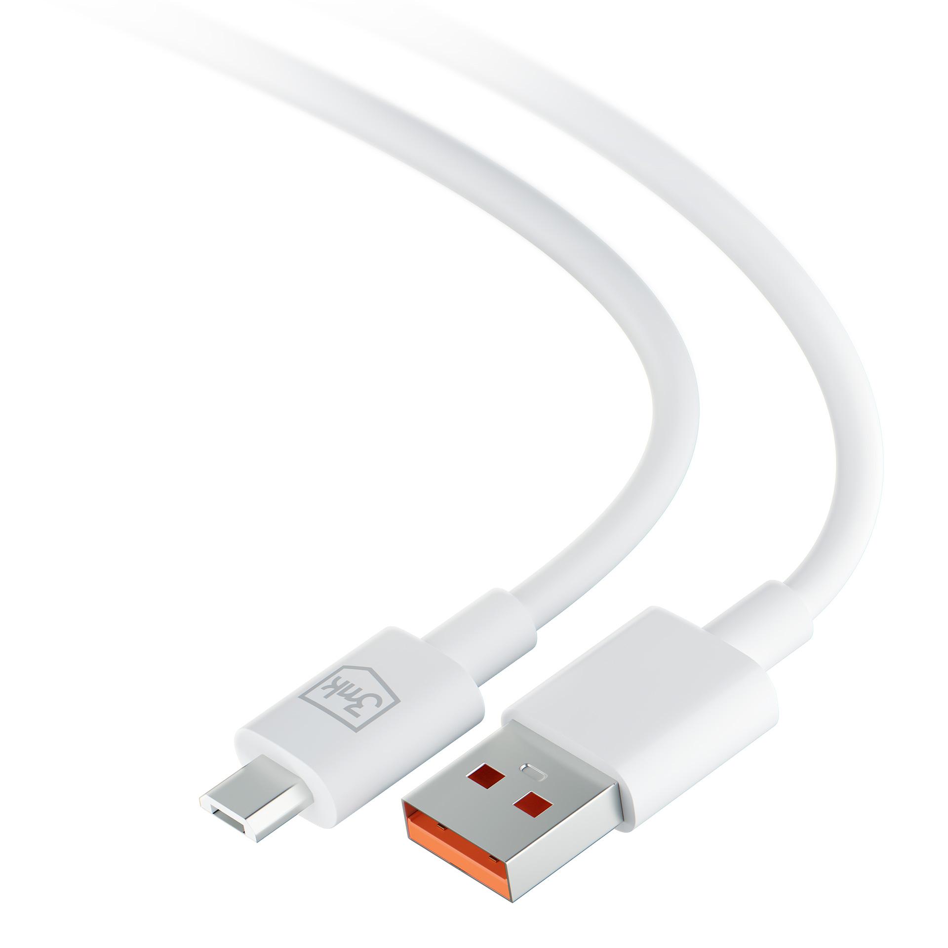 3MK Hyper kabel USB-A na MicroUSB 2,4A 1,2 m bílý