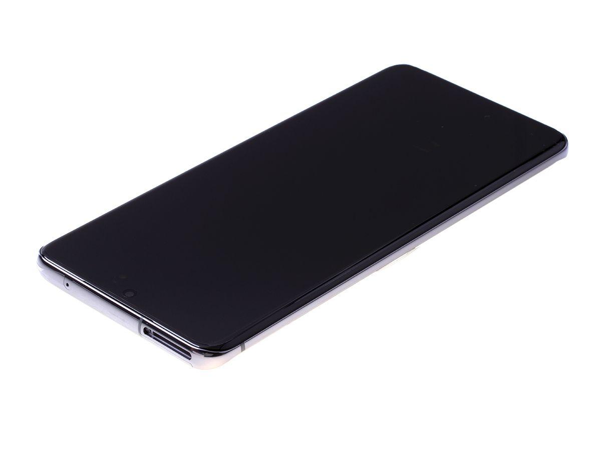 ORYGINALNY Wyświetlacz LCD + ekran dotykowy Samsung SM-G988 Galaxy S20 Ultra - srebrny