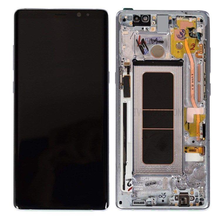 Oryginalny wyświetlacz  LCD + ekran dotykowy Samsung Note 8 srebrny (wymieniona szyba)