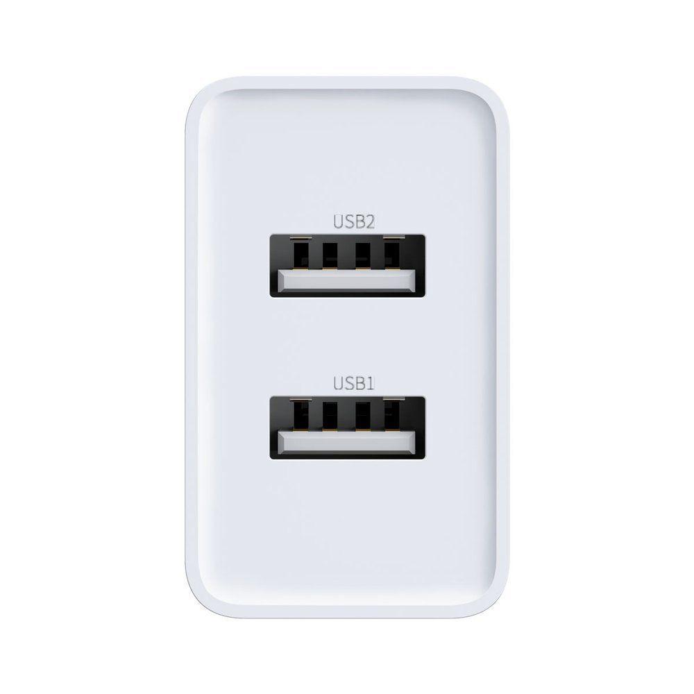 Baseus ładowarka sieciowa 2x USB 2.1A 10,5W biały (CCFS-R02)