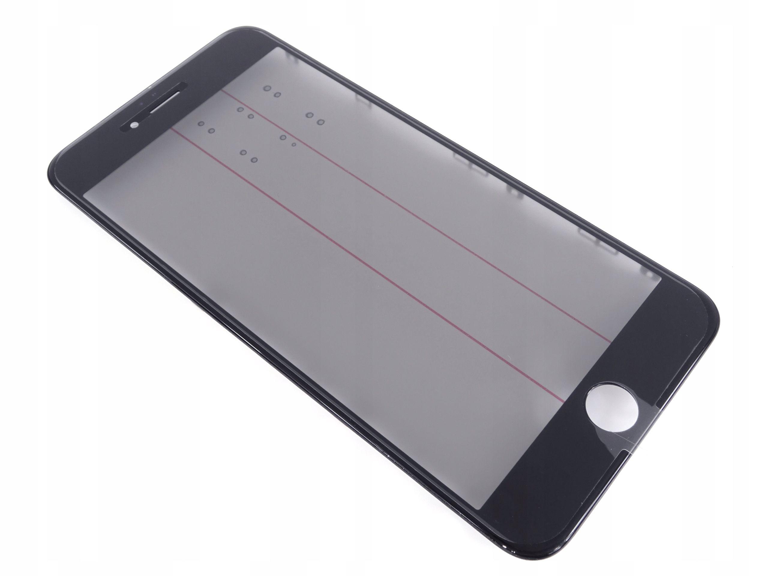 LCD Sklíčko + rámeček + lepidlo OCA+ polarizer iPhone 8 Plus černé -  sklíčko displeje