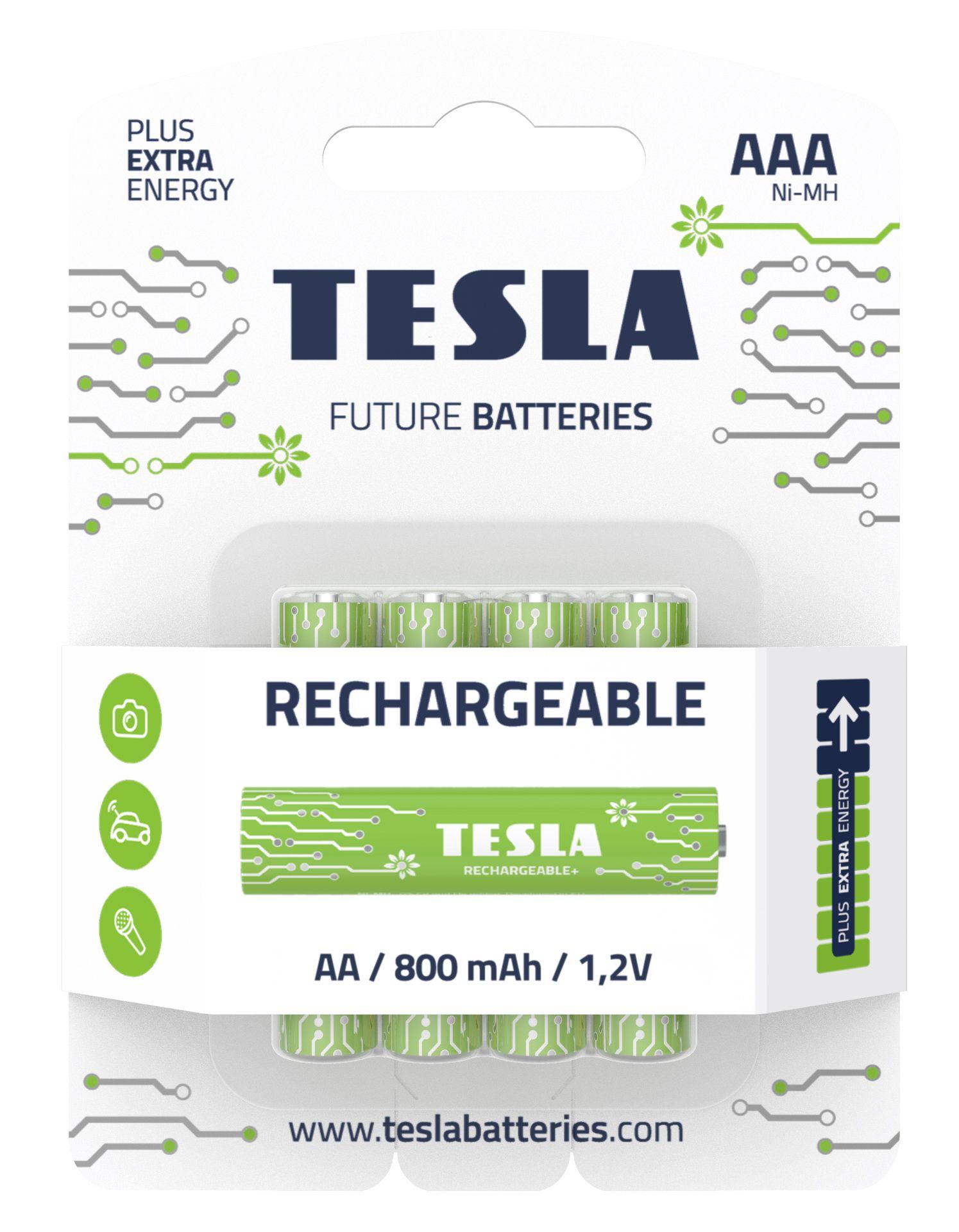 Rechargeable batteries TESLA AAA/niMH/1,2V/800mAh 4pcs