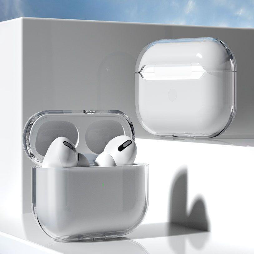 Obal - pouzdro pro AirPods 2 / AirPods 1 pevný a extra silný pro sluchátka transparentní (case A)