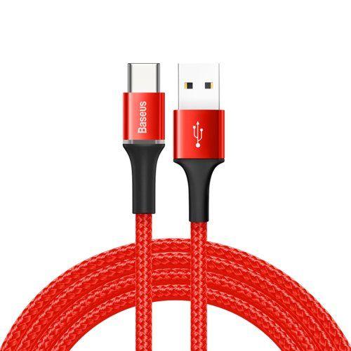 Baseus USB kabel  TYP C 2A 2M Halo Data LED červený CATGH-C09