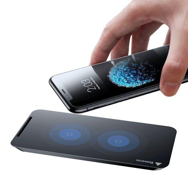 Fast Qi Wireless Charger Baseus + Stand black