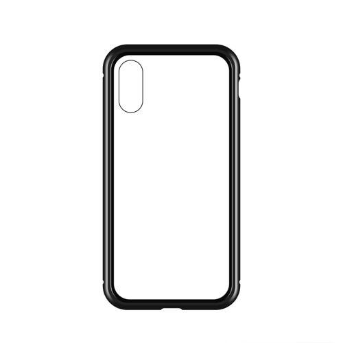 Back case with magnetic frame 360 iPhone XR black - transparent