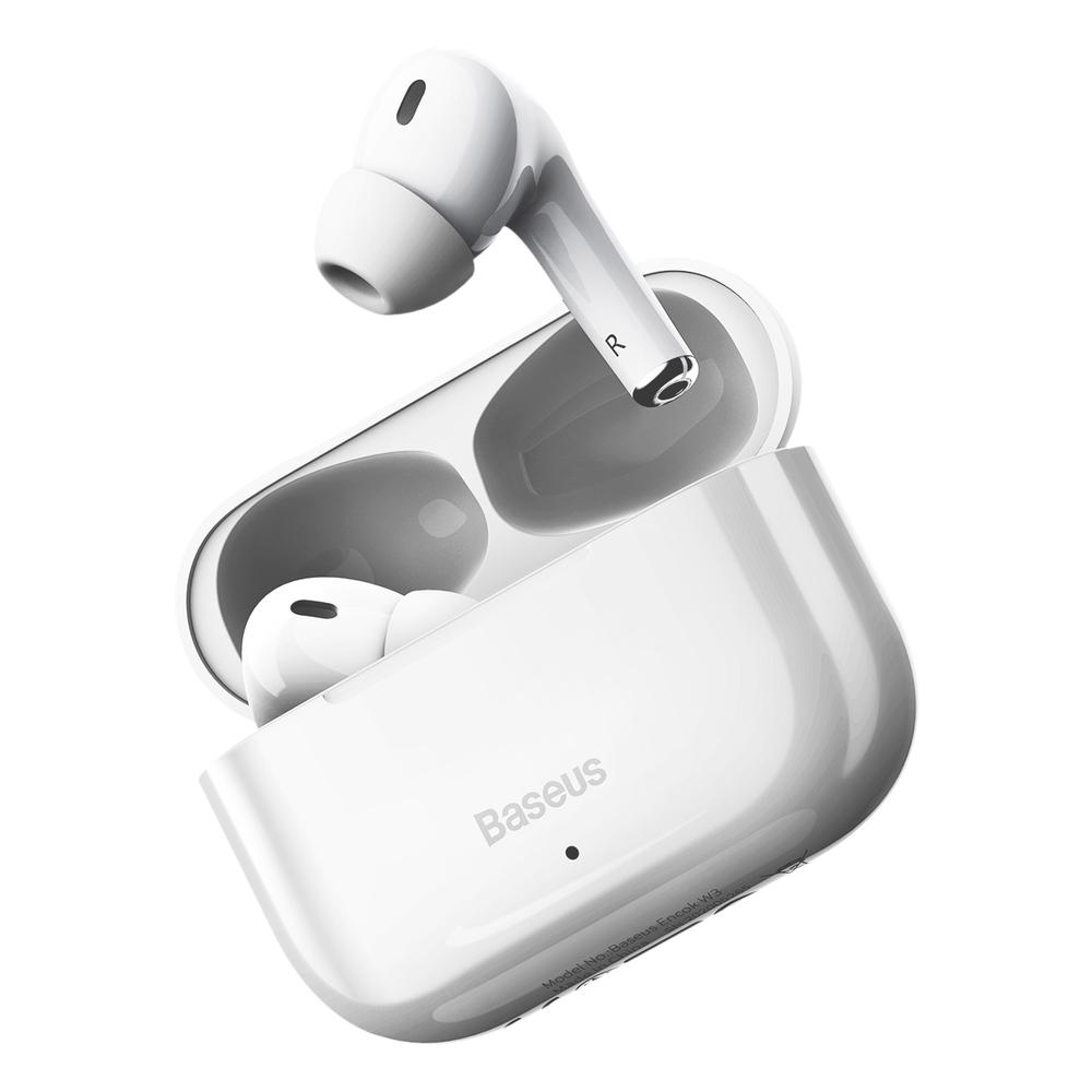 Baseus Bezdrátová sluchátka do uší Baseus W3 Bluetooth 5.0 TWS vodotěsná IP55 bílá NGW3-02