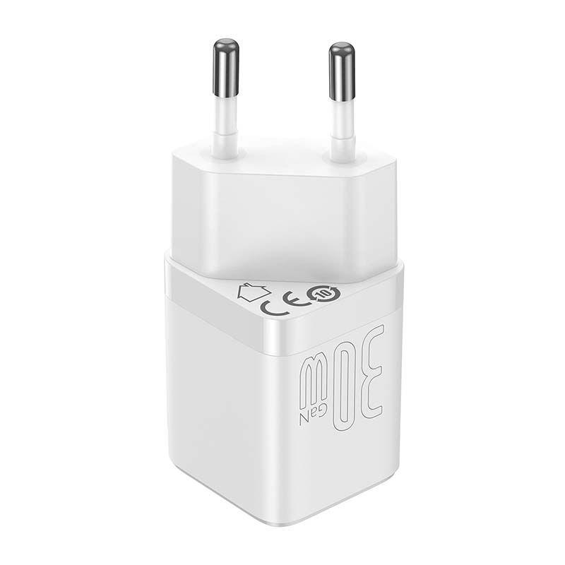 Baseus Ładowarka sieciowa GaN3 USB-C 30W biała