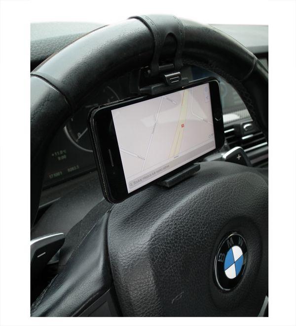 Car Steering Wheel Phone Socket Holder black/black