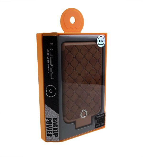 Powercase iPhone 3600mAh hnědý - pouzdro s powerbankou