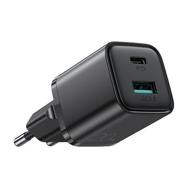 Joyroom wall charger USB / USB Typ C 20W 3A Quick Charge 3.0 Power Delivery SCP AFC black (L-QP207)