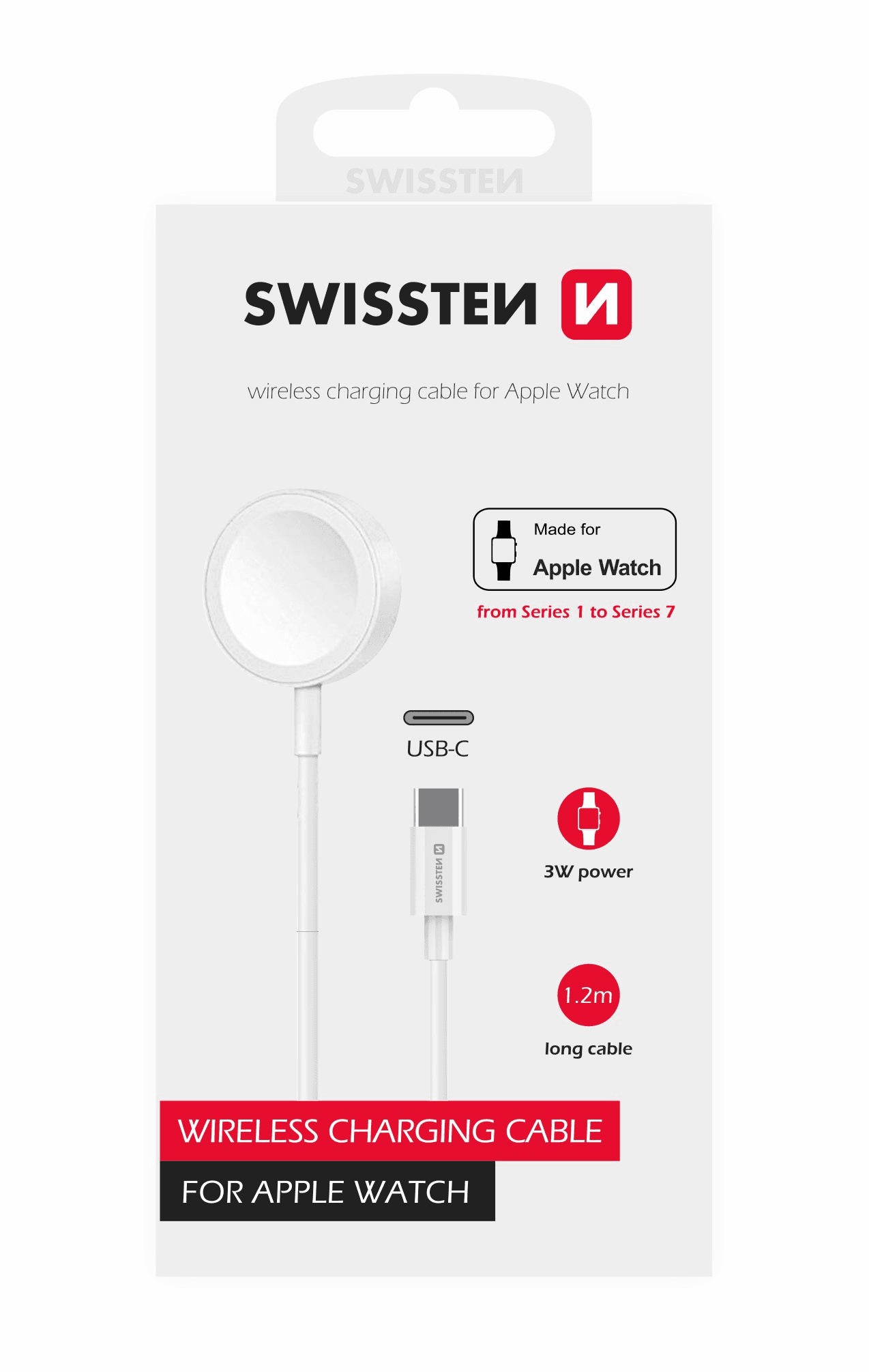 Swissten bezdrátová nabíječka pro Apple watch USB-C