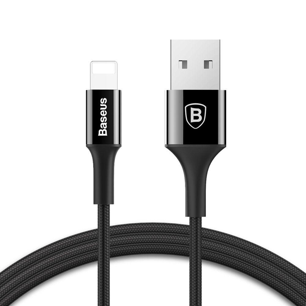 Baseus Shining Cable Elegant USB / Lightning Wire with Nylon Braid 2A 1M black (CALSY-01)