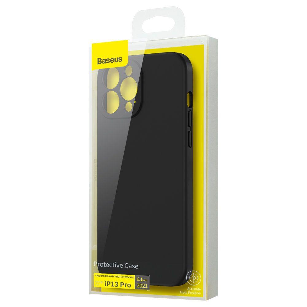Baseus Liquid Gel Case silikonowe etui pokrowiec do iPhone 13 Pro czarny (ARYT000101)