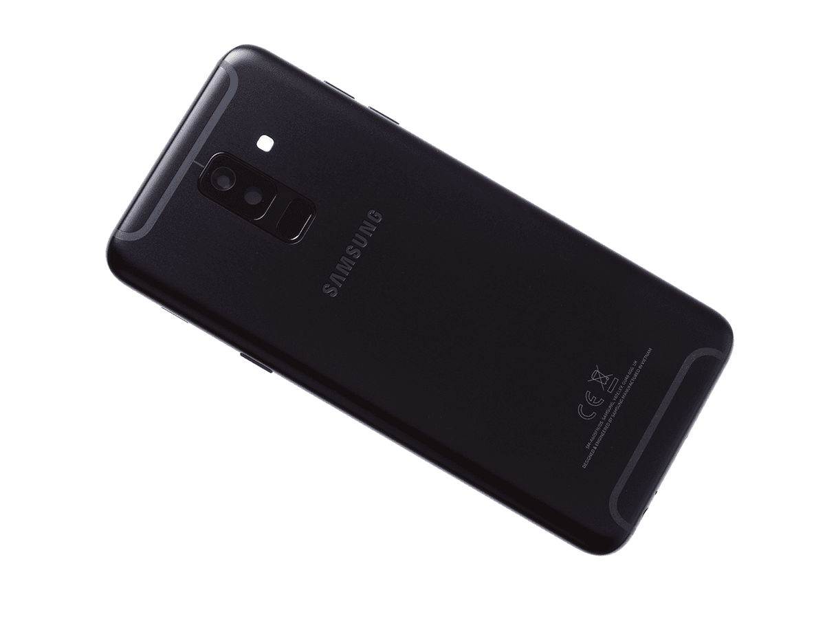 Klapka baterii Samsung SM-A605 Galaxy A6 Plus (2018) czarna + szkiełko kamery