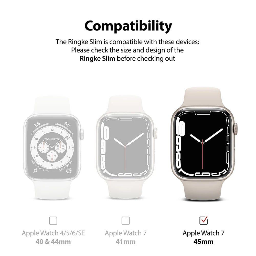 Ringke Slim Watch Case zestaw 2x etui na zegarem smartwatch Watch 7 45mm przezroczysty + czarny