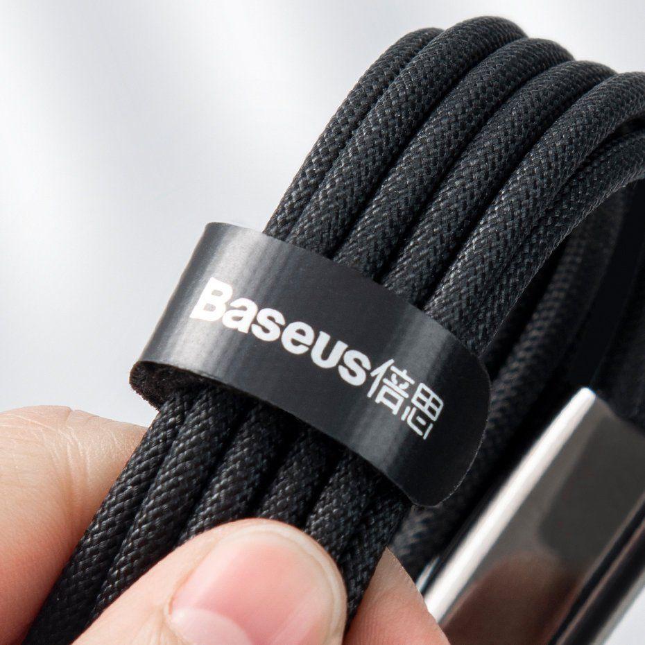 Baseus Tungsten 3w1 kabel USB - USB Typ C / Lightning / micro USB 3,5 A 1,5 m czarny (CAMLTWJ-01)