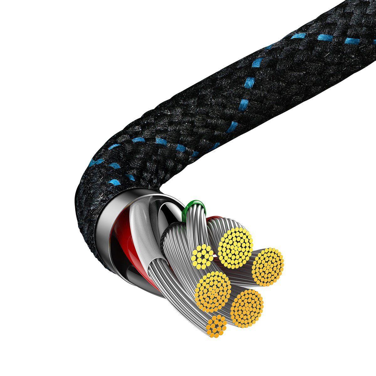 Baseus MVP 2 Elbow - tvarovaný datový kabel pro rychlé nabíjení USB to Typ-C 100W 1m modrý