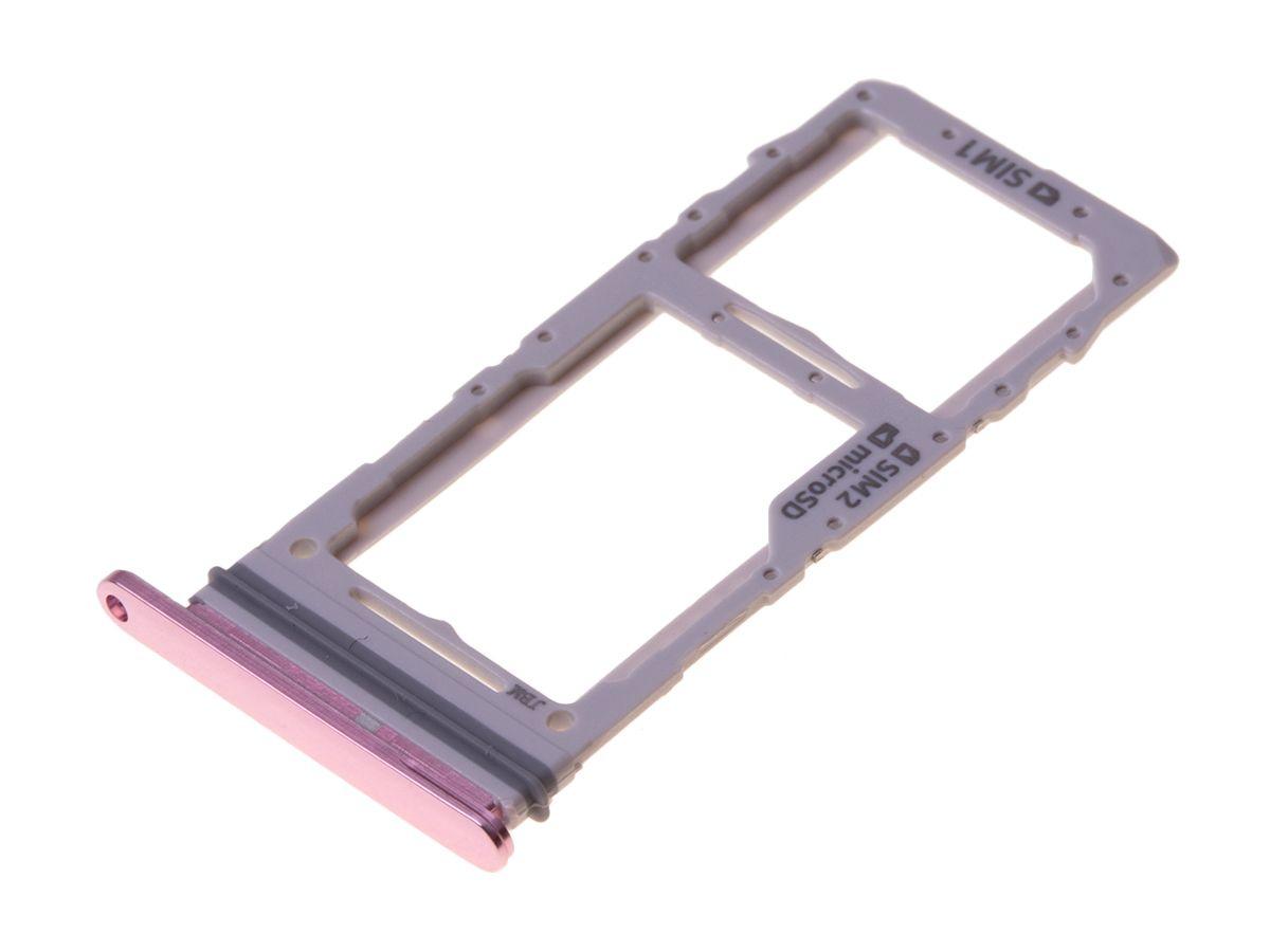 Oryginalna Szufladka karty Dual SIM Samsung SM-G980 Galaxy S20 - różowa