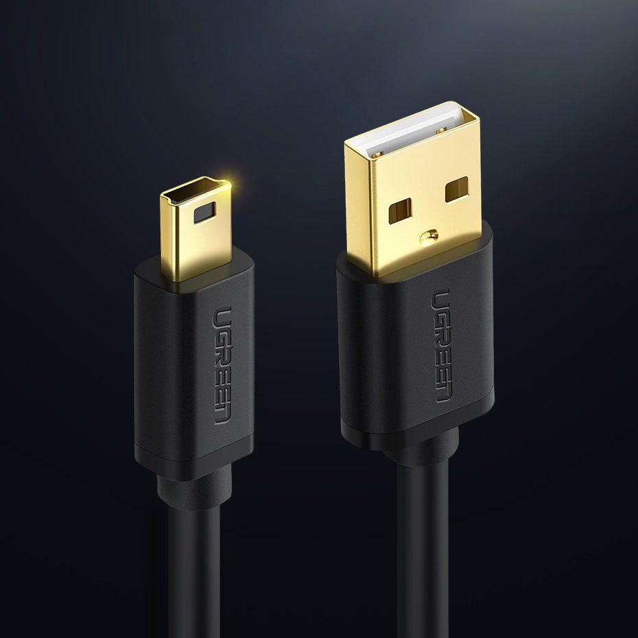 Kabel Ugreen USB - mini USB 480 Mbps 1m černý