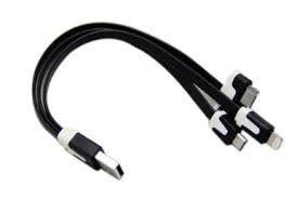 USB kabel iPhone 3G/4G/5G/micro USB 3w1 černý