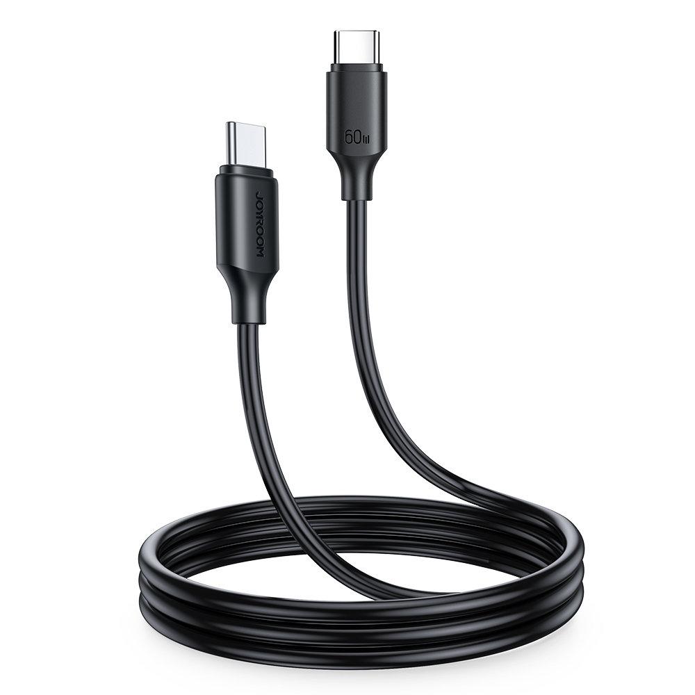 Joyroom kabel do ładowania / transmisji danych USB-C - USB-C 480Mb/s 60W 1m czarny (S-CC060A9)