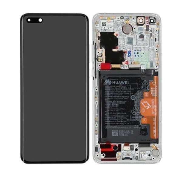 Original LCD + touch screen and battery Huawei P40 Pro - white/ silver