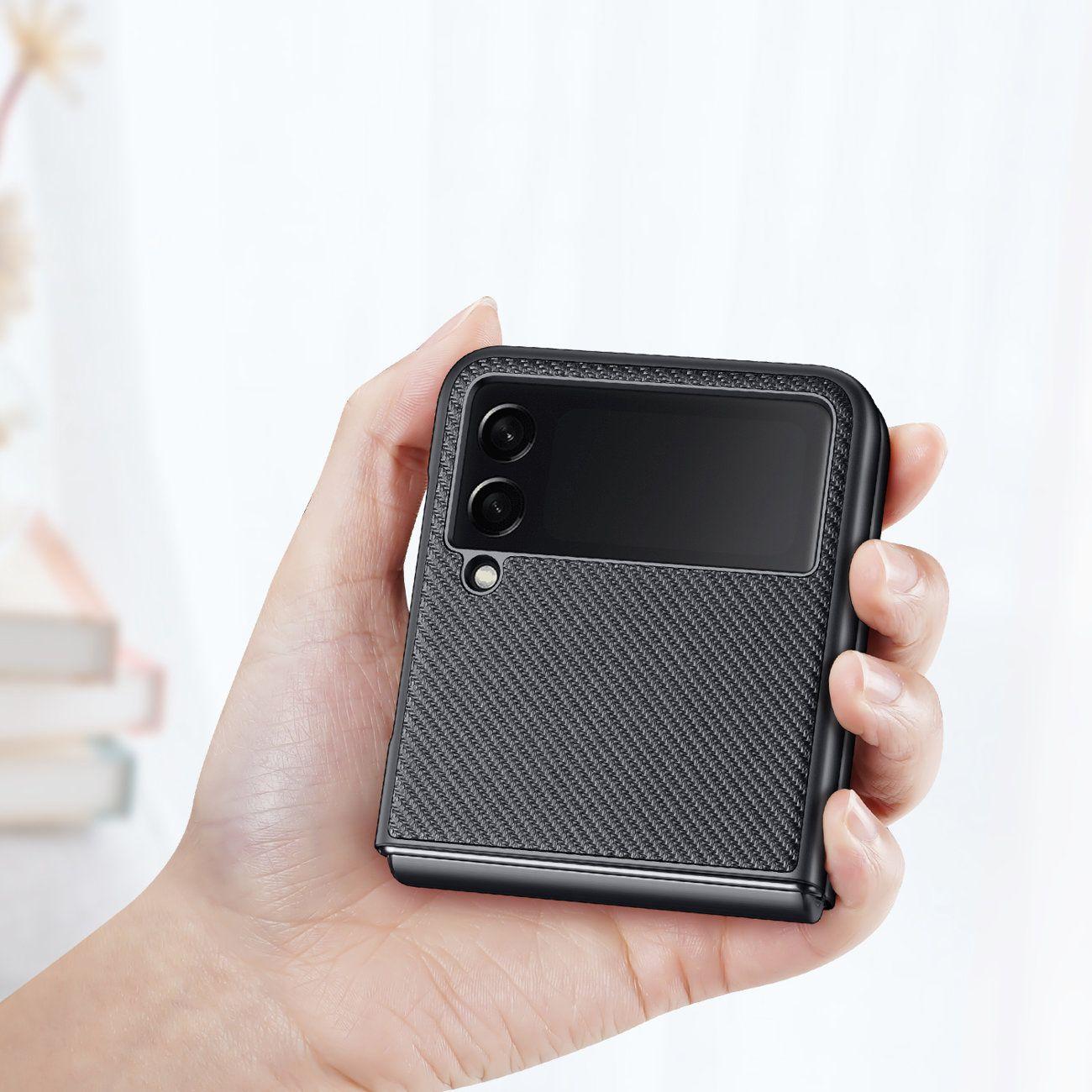Dux Ducis Fino case is nylon covered Samsung Galaxy Z Flip 3 black