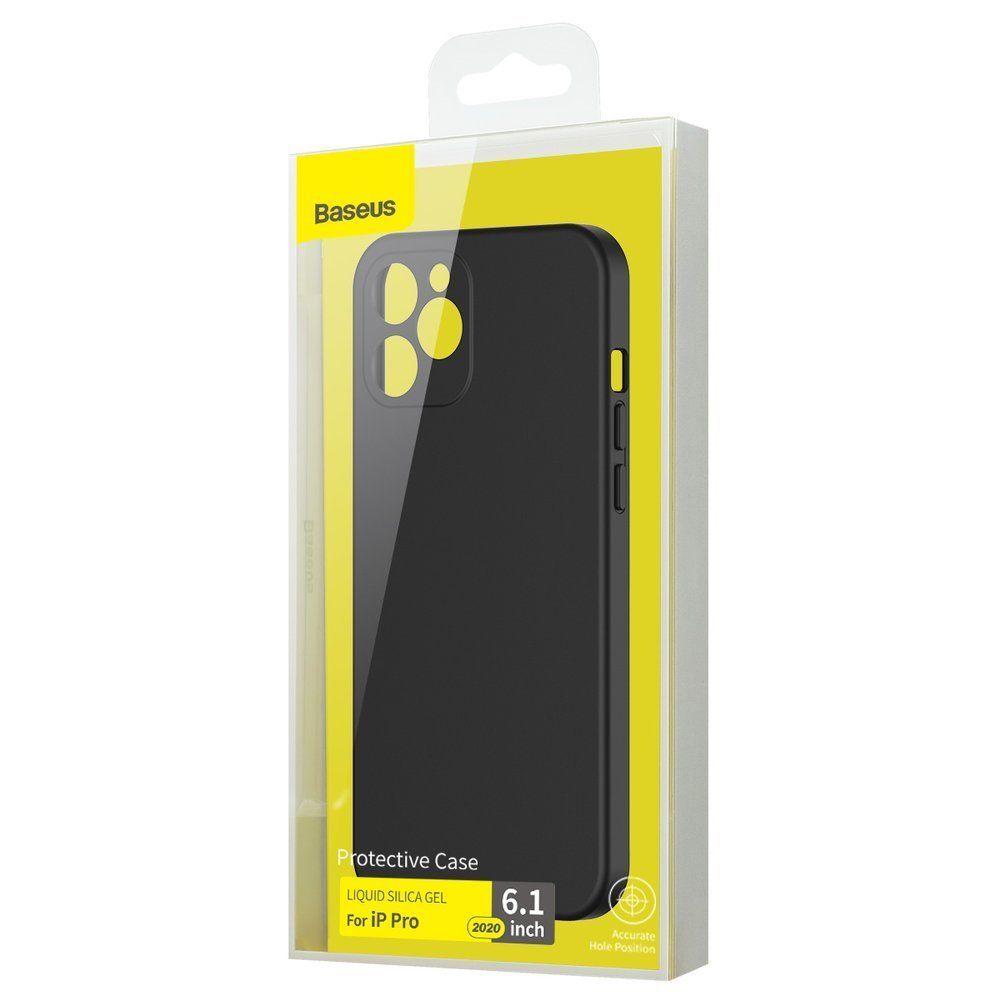 Baseus Liquid Silica Gel Case Elastyczne żelowe etui iPhone 12 Pro Czarny (WIAPIPH61P-YT01)