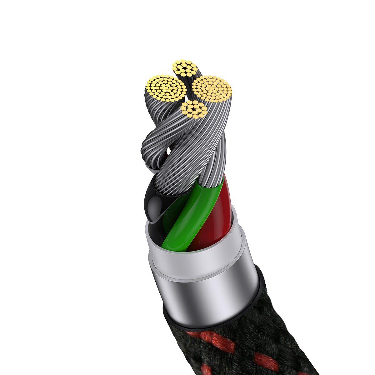 Baseus MVP 2 Elbow kątowy kabel przewód z bocznym wtykiem USB / Lightning 1m 2.4A czerwony (CAVP000020)