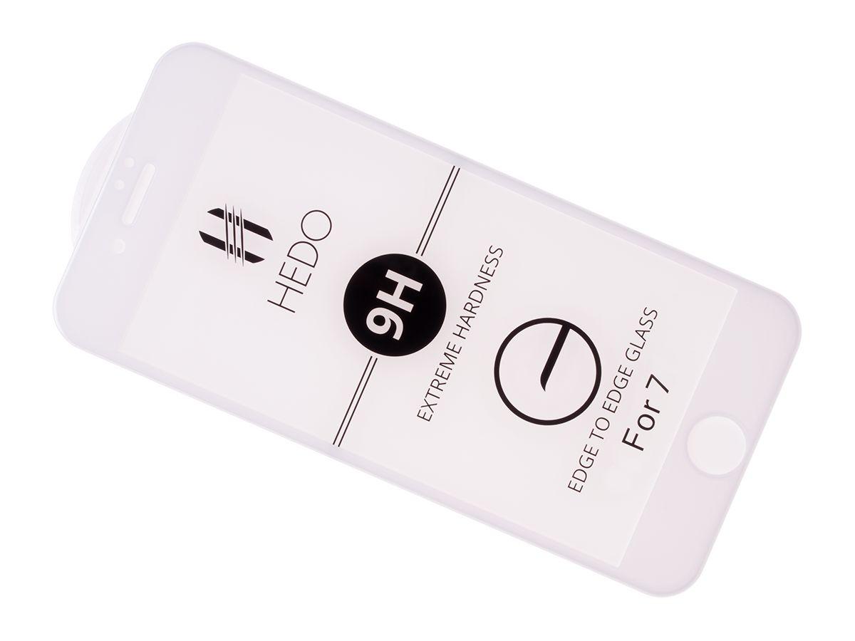 Ochranné sklo iPhone 7 / iPhone 8 - bílé originál Hedo premium 5D