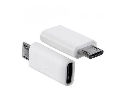 Nabíjecí adaptér/ Datový Typ-C - micro USB bílý