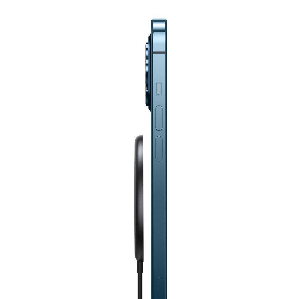 Bezdrátová mini magnetická nabíječka Qi Baseus 15W kompatibilní s MagSafe pro iPhone černá WXJK-F01