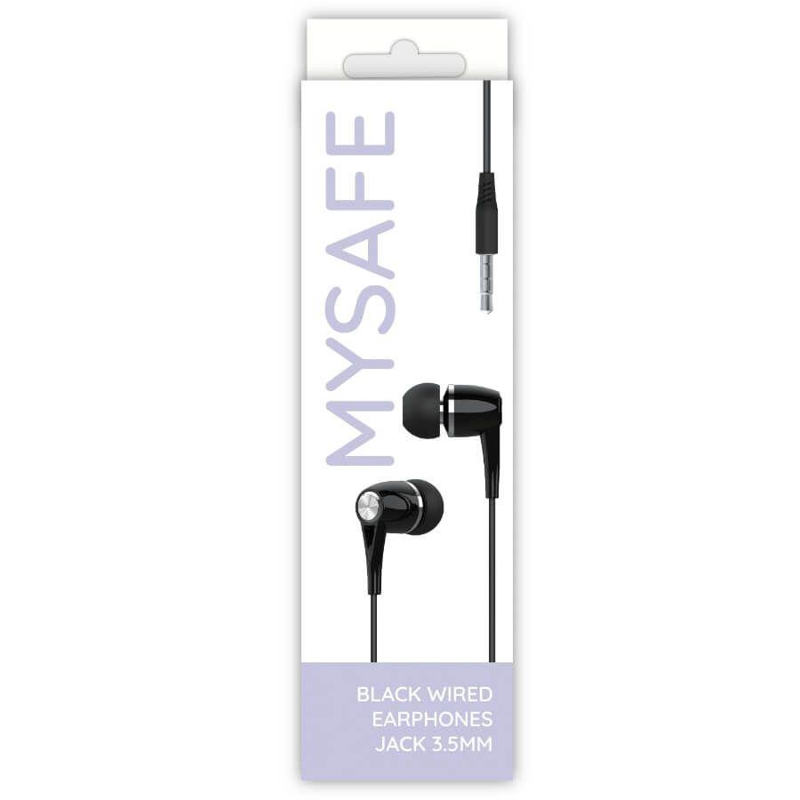 Mysafe kabelová sluchátka EAR35 jack 3.5mm černá
