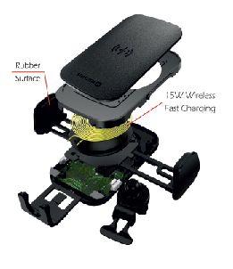 Swissten Držák na mobil S-GRIP W2-AV5 s bezdrátovým nabíjením černý 65010606
