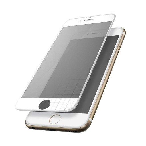 Ochranné tvrzené sklo 5D iPhone 7-8-SE 2020 bílé - celoplošné lepidlo