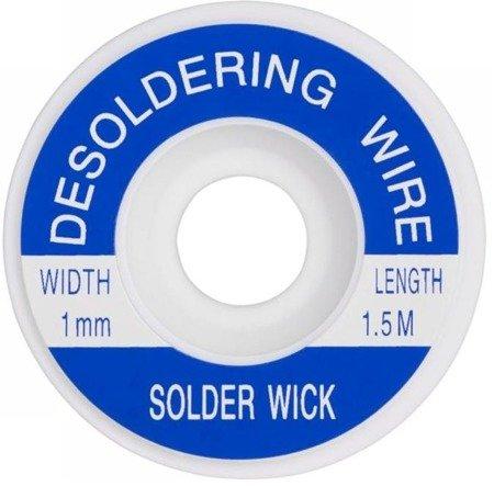 Miedź do ściągania cyny / plecionka lutownicza 1 mm (długość: 1,5 m) Solder Wick