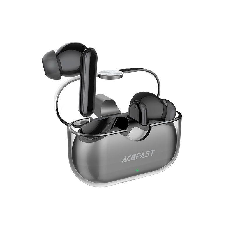Acefast dokanałowe słuchawki bezprzewodowe TWS Bluetooth 5.2, cVc 8.0, aptX, wodoodporne IPX7 czarny (T3 black)