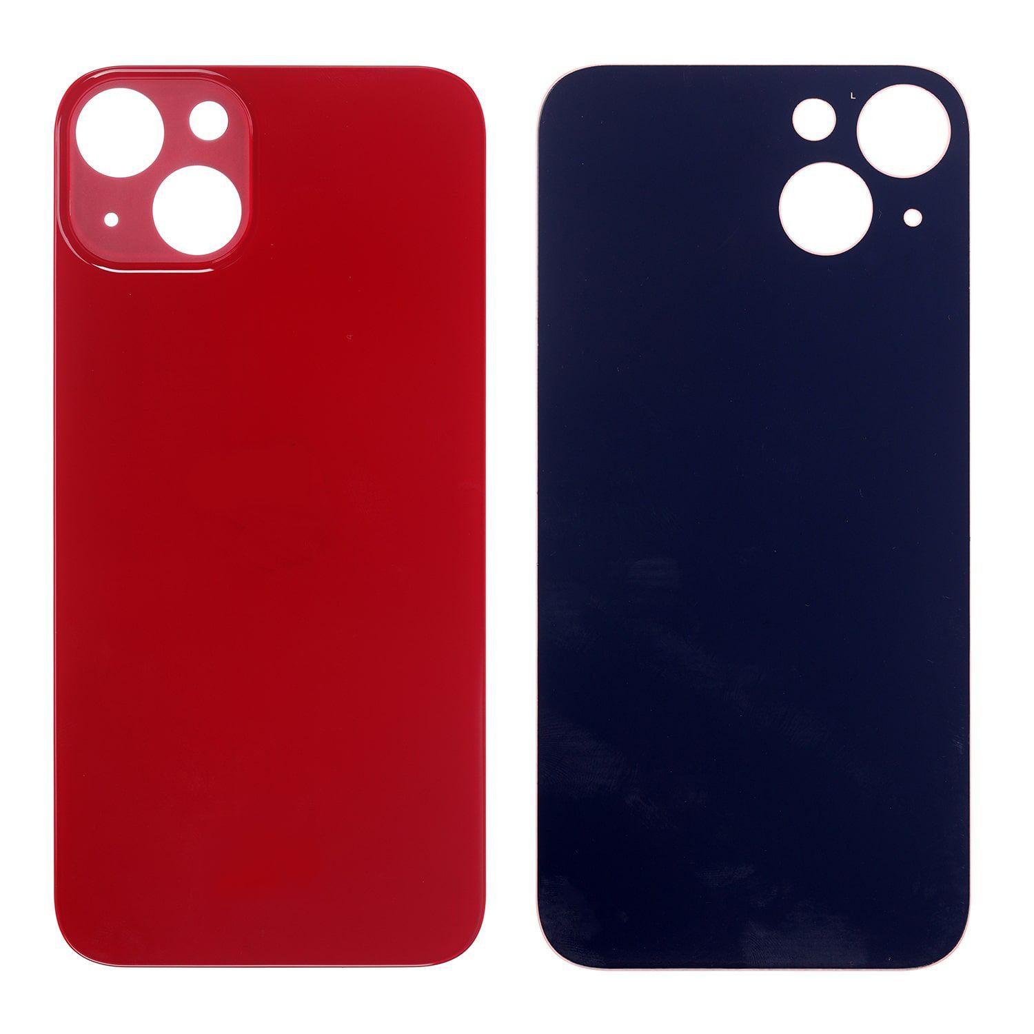 Battery cover iPhone 13 with bigger hole for camera glass - red