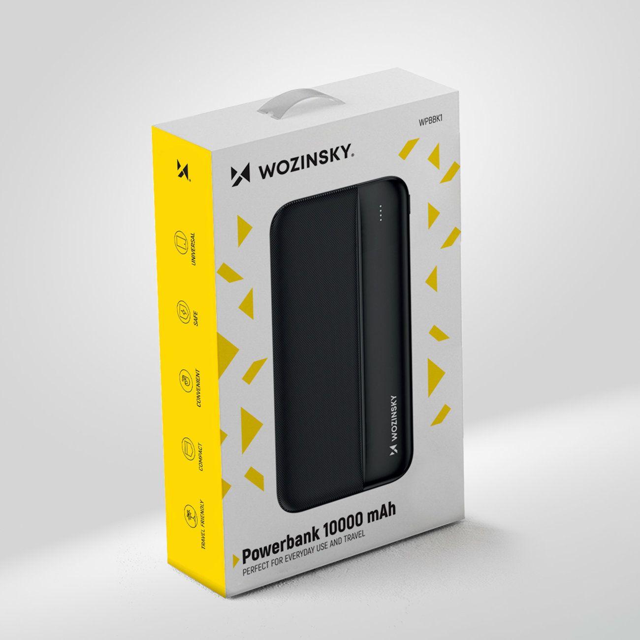 Wozinsky power bank 10000mAh 2 x USB czarny (WPBBK1)