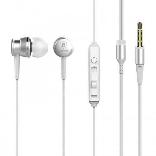 Lark Series wired earphones Baseus WEBASEEJ-LA0S silver