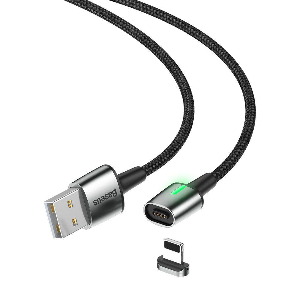 Baseus Zinc magnetyczny kabel USB / Lightning 2m 1.5A czarny (CALXC-B01)
