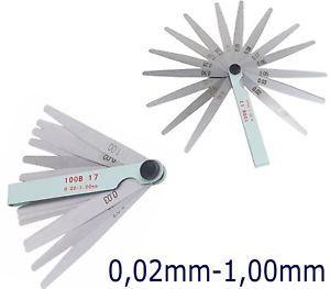 Set, different thickness feeler gauge / Opener 100B 17 0.02-1.00mm