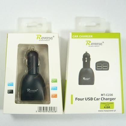 REVERSE Car charger 4xUSB 4.6A MT-C236