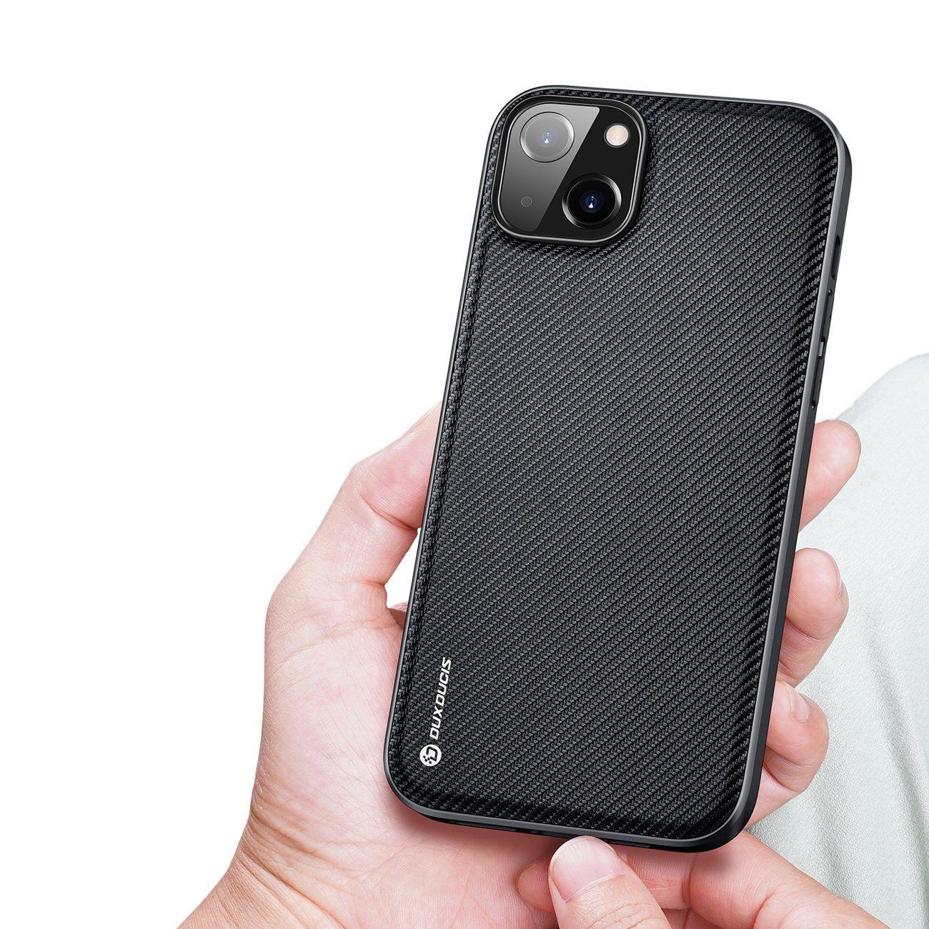 Obal iPhone 14 černý Dux Ducis Fino s nylonovým povrchem