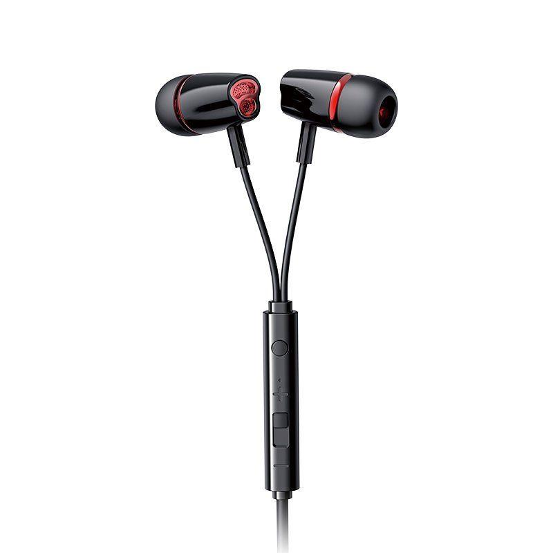 Joyroom in-ear earphones 3.5mm mini jack with remote and microphone black(JR-EL114)